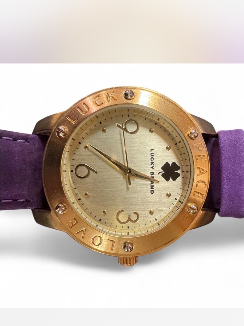 Lucky Brand Gold-Tone Dial Women's Watch with Purple Strap